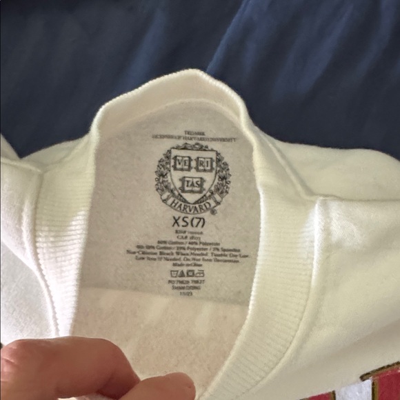 Harvard White Sweatshirt with Red Logo - Picture 5 of 6